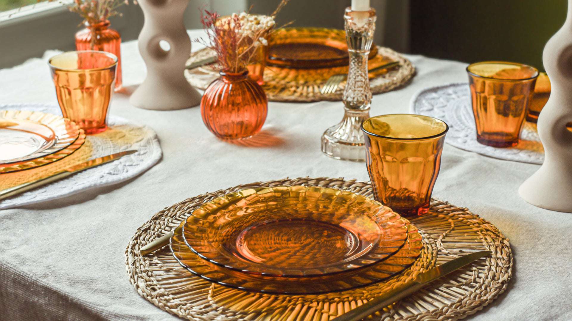 Le Picardie® Amber Glass Dinner Plate 10.25" - Set of 6 - Image 4