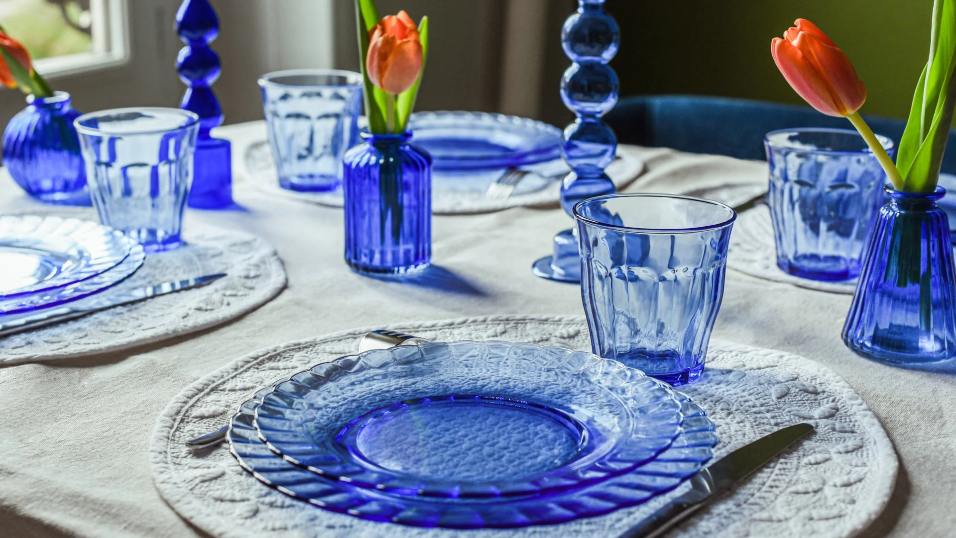 Le Picardie® Marine Blue Glass Soup Bowl 9" - Set of 6 - Image 4